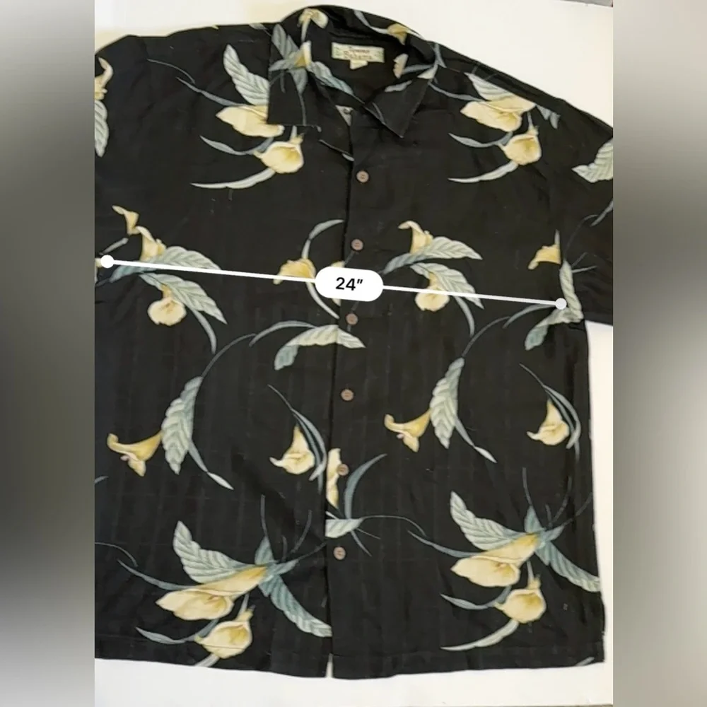 Tommy Bahama floral 100% silk shirt men’s large - Picture 3 of 7